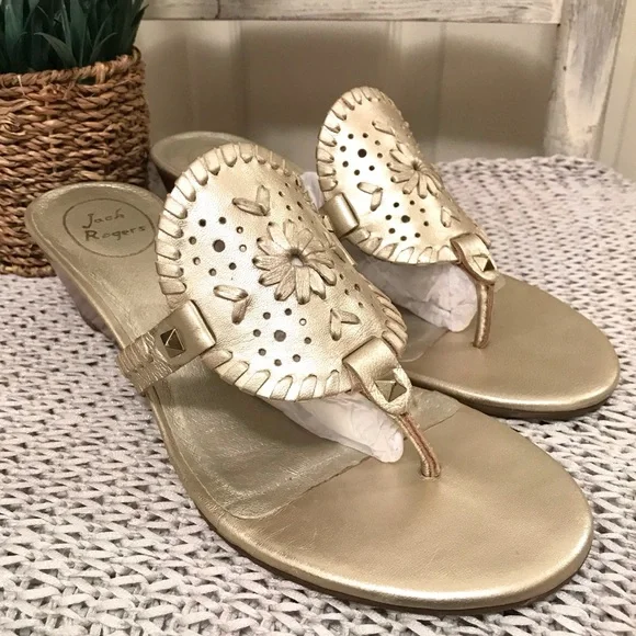 Jack Rogers Devyn Wedge Sandal Gold - Picture 3 of 16